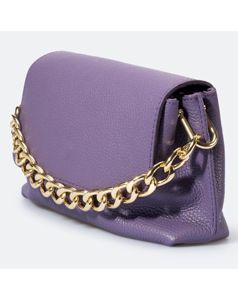 Sac bandoulière en Cuir Allison violet - 26x6x18 cm
