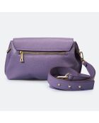 Sac bandoulière en Cuir Allison violet - 26x6x18 cm