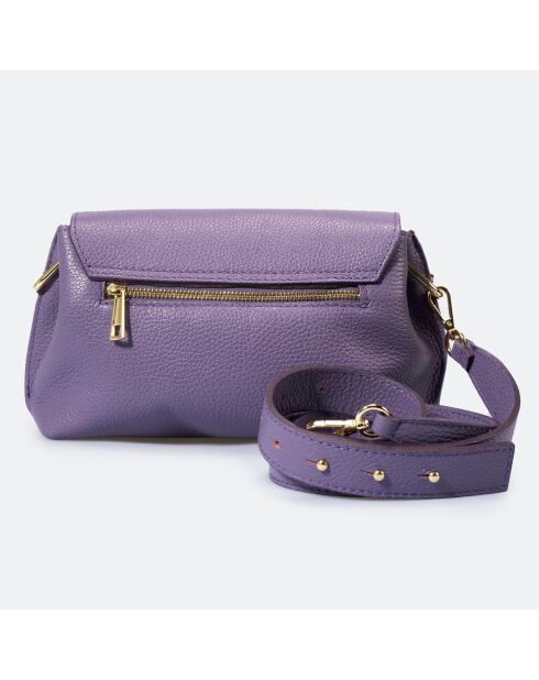 Sac bandoulière en Cuir Allison violet - 26x6x18 cm