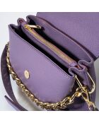 Sac bandoulière en Cuir Allison violet - 26x6x18 cm
