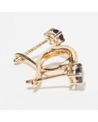 Wunderschöne Ohrringe aus 0,1-karätigem Saphir-Diamant und 0,35-karätigem Saphir-Gelbgold