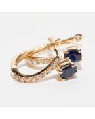 Wunderschöne Ohrringe aus 0,1-karätigem Saphir-Diamant und 0,35-karätigem Saphir-Gelbgold