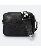 Sac Bandoulière en Cuir Ambra noir  - 19x7x15 cm