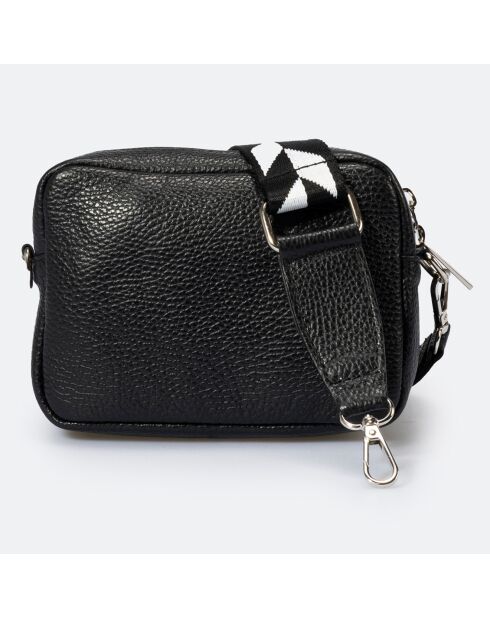 Sac Bandoulière en Cuir Ambra noir  - 19x7x15 cm