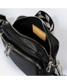 Sac Bandoulière en Cuir Ambra noir  - 19x7x15 cm