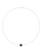 Runde Tahiti-Zuchtperlenkette aus Weißgold und Schwarz