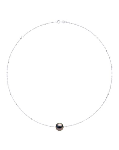 Witgouden en zwarte ronde Tahitiaanse gekweekte parelketting