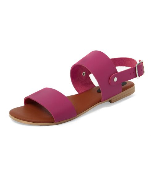 Fuchsiafarbene Yama Ledersandalen