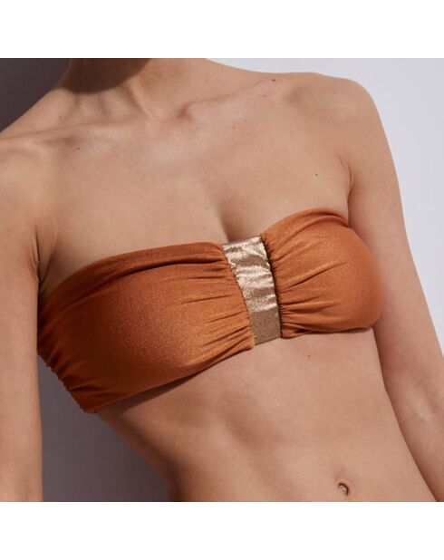 Haut de maillot de bain bandeau  Marie orange foncé