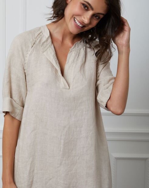 Robe 100% Lin Granel beige