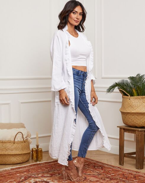 Kimono 100% Lin Hardy blanc