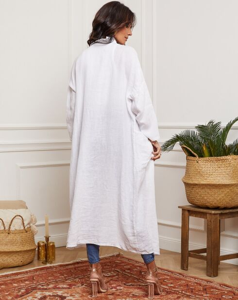 Kimono 100% Lin Hardy blanc