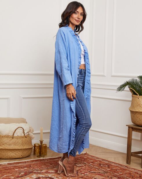 Kimono 100% Lin Hardy bleu denim
