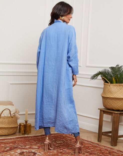 Kimono 100% Lin Hardy bleu denim