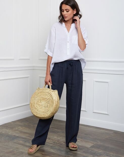 Top Helly blanco 100% lino