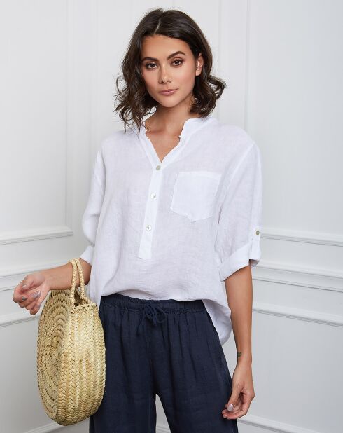 Top Helly blanco 100% lino