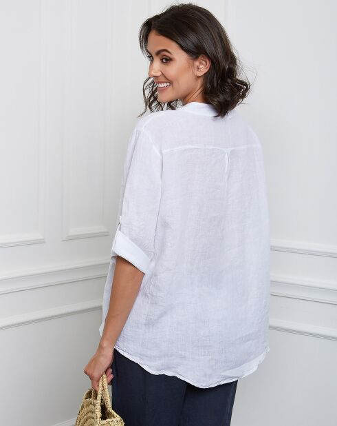 Top Helly blanco 100% lino