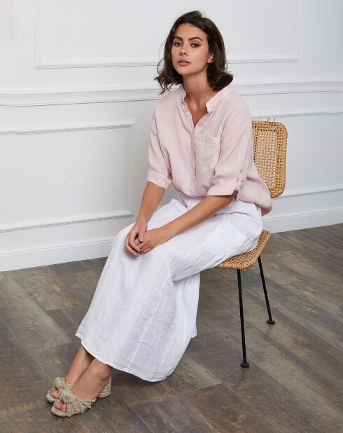 Top rosa Helly 100% lino