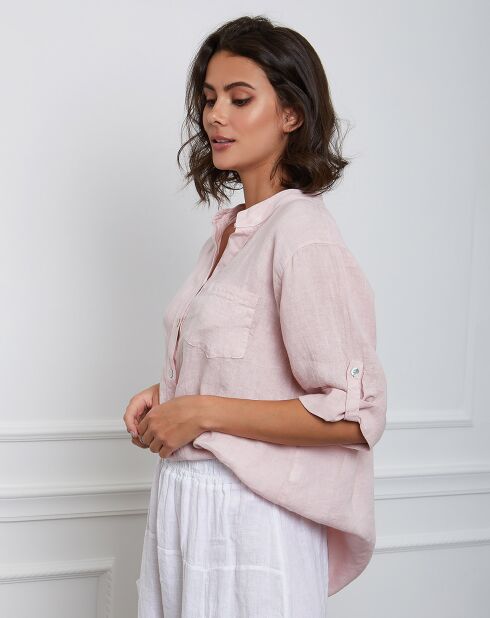 Top rosa Helly 100% lino