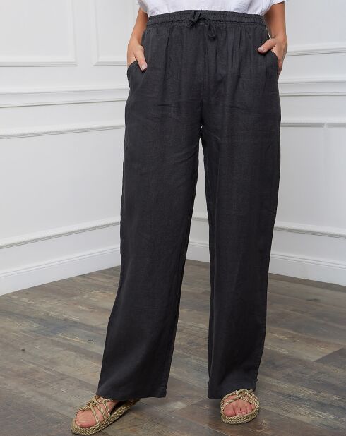 Pantaloni Honas grigi 100% lino