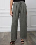 Pantalon 100% Lin Honas kaki