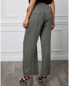 Pantalon 100% Lin Honas kaki