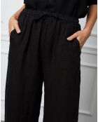 Pantalon 100% Lin Honas noir