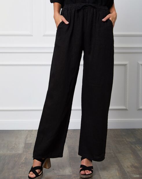 Pantalon 100% Lin Honas noir