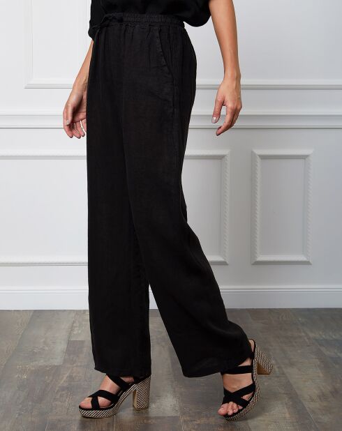 Honas zwarte broek van 100% linnen