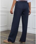 Pantalon 100% Lin Honas marine