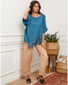 Blouse 100% Lin Kalon bleu canard