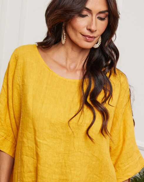 Blouse 100% Lin Kalon moutarde
