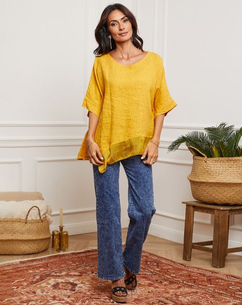 Blouse 100% Lin Kalon moutarde