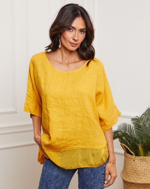 Blouse 100% Lin Kalon moutarde