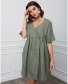 Robe 100% Lin Esty kaki