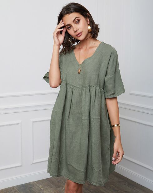 Robe 100% Lin Esty kaki
