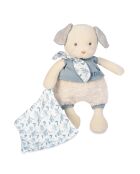 Chien avec doudou bleu