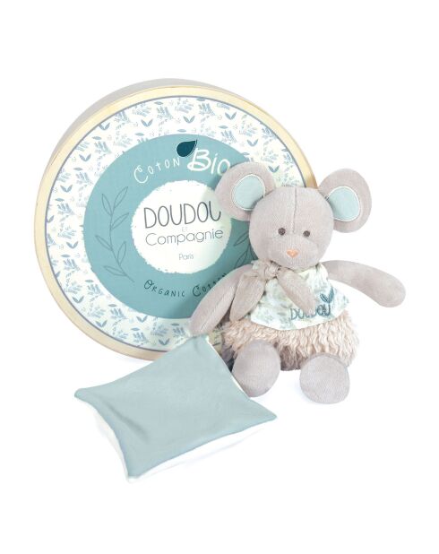 Souris avec doudou vert