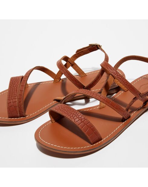 Sandalen Clara Camel aus Leder