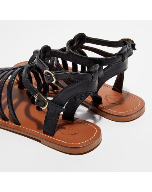 Sandali Marie in pelle nera