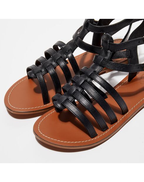 Sandali Marie in pelle nera