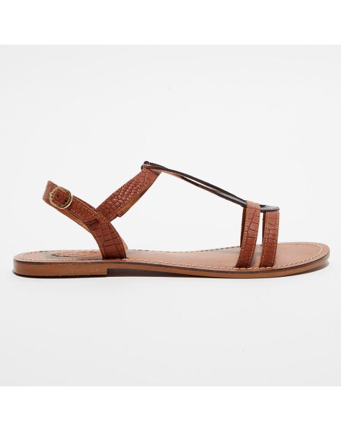 Nicole camel leren sandalen