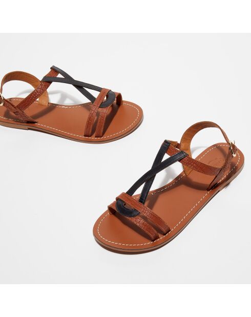 Nicole camel leren sandalen