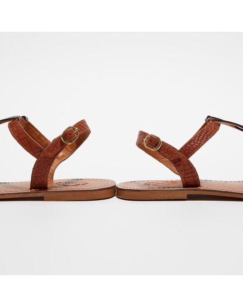 Nicole camel leren sandalen