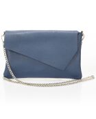 Sac bandoulière en Cuir Mina bleu nuit - 26x2x18 cm