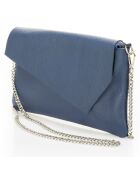 Sac bandoulière en Cuir Mina bleu nuit - 26x2x18 cm