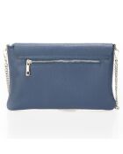 Sac bandoulière en Cuir Mina bleu nuit - 26x2x18 cm