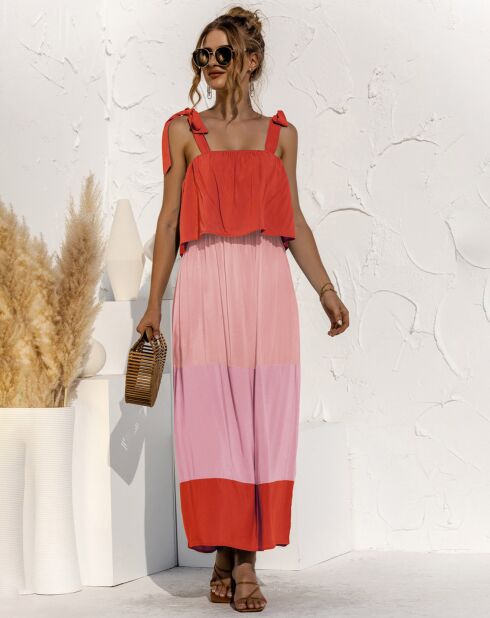 Robe Violet orange/imprimé