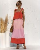 Robe Violet orange/imprimé