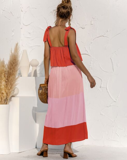 Robe Violet orange/imprimé